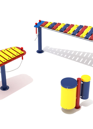 Rhythm Group of 3 incl. Bongos, Metallophone, Glockenspiel