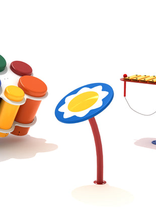 Sunny Sounds Set of 3 incl Glockenspiel, Flower Drum, Honeycomb Hand Drums