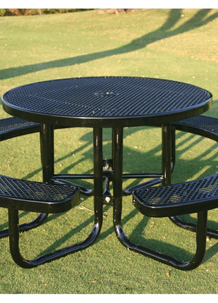 Round Portable Picnic Table with Diamond Pattern