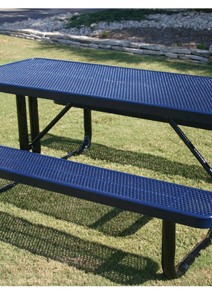 Rectangular Portable Picnic Table with Perforated Steel
