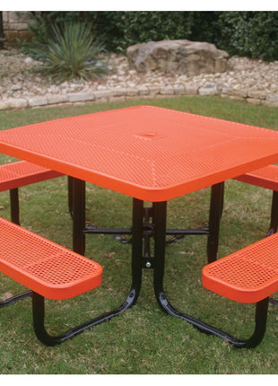 Square Portable Picnic Table with Perforated Steel