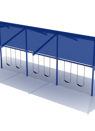 3 Bay Single Post Swings with Shade