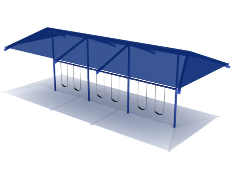 3 Bay Single Post Swings with Shade