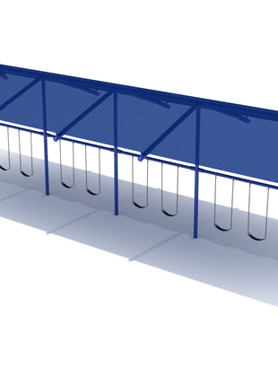 4 Bay Single Post Swings with Shade