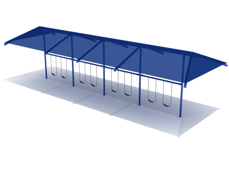4 Bay Single Post Swings with Shade