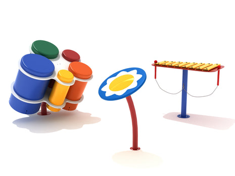 Sunny Sounds Set of 3 incl Glockenspiel, Flower Drum, Honeycomb Hand Drums